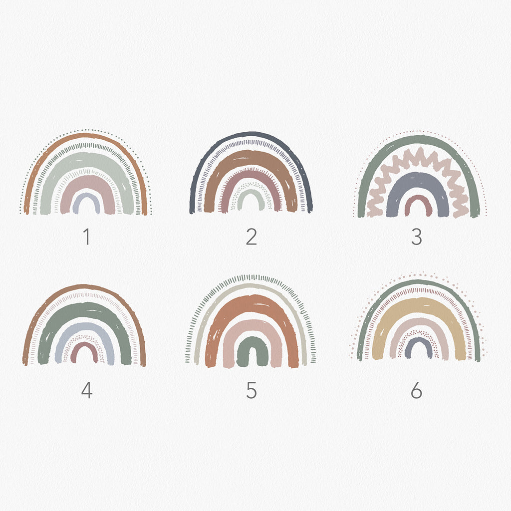 Boho Large Rainbow, Wall Decals Colourways.