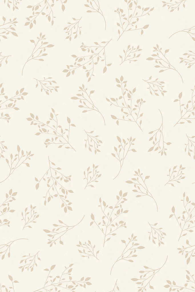 Delicate Foliages, Pattern Wallpaper in Nude close up