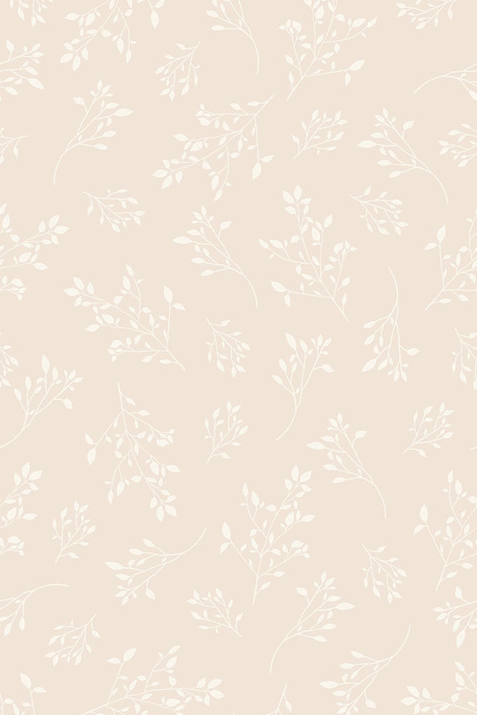 Delicate Foliages, Pattern Wallpaper in Sand close up