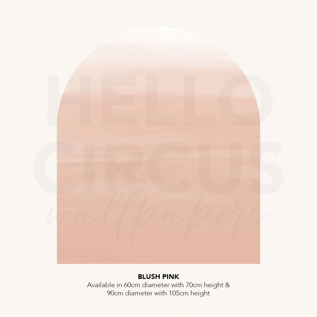 Dome Ombre Gradient, Wall Decals in Blush Pink close up