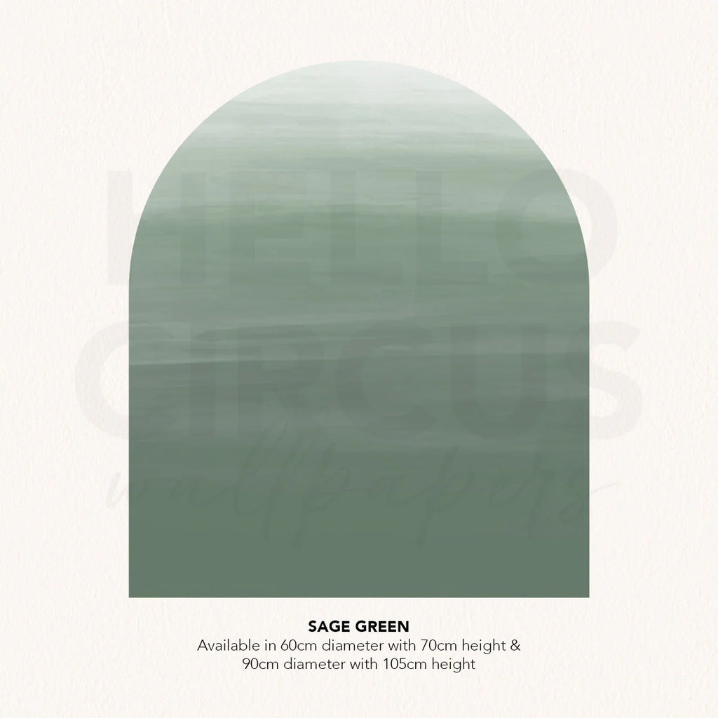 Dome Ombre Gradient, Wall Decals in Sage Green close up