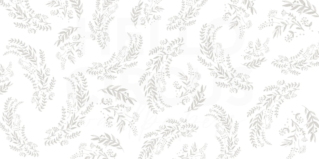 Flower Fields, Floral Patten Wallpaper  in Grey close up