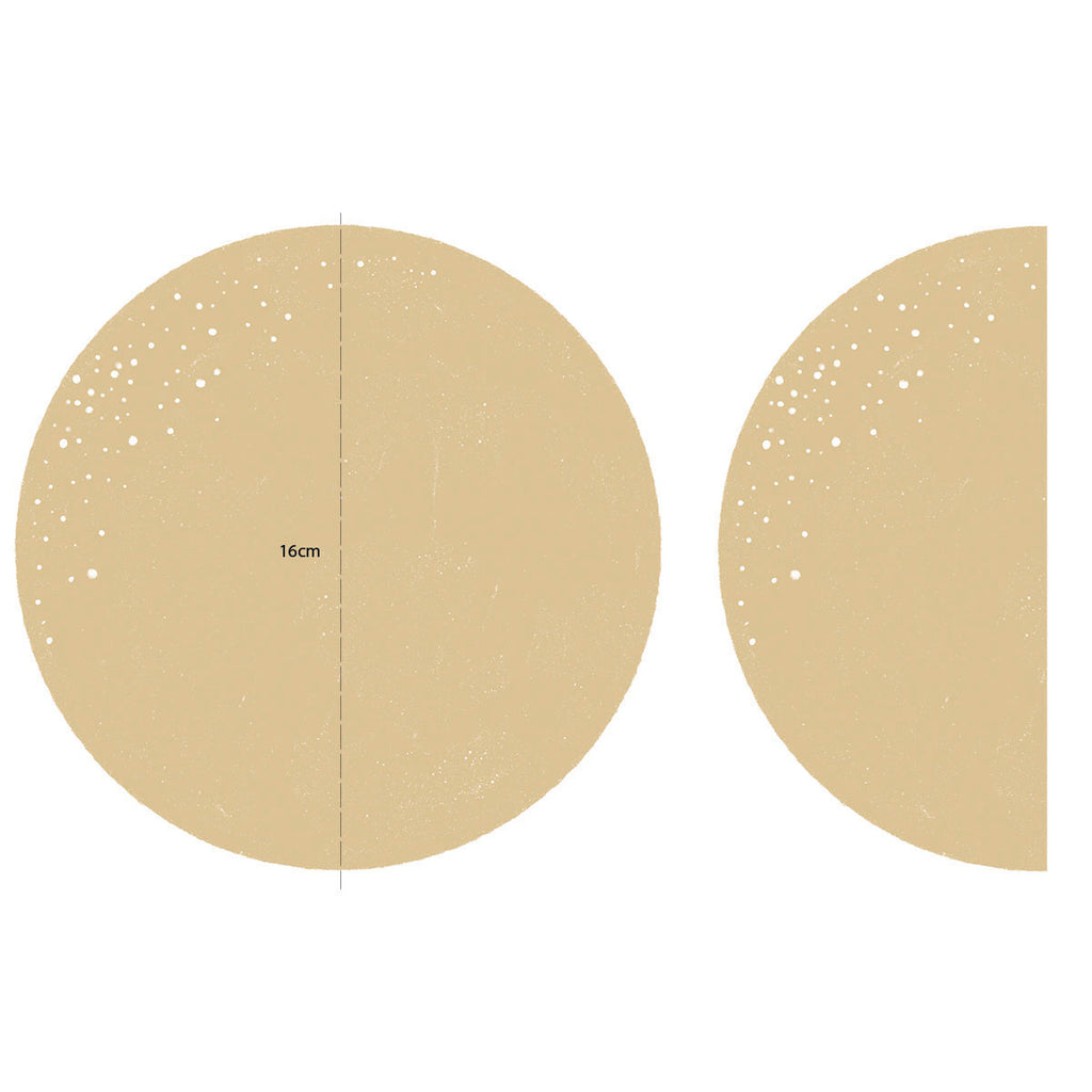 Moon Phases, Wall Decals in Yellow Graphics close up