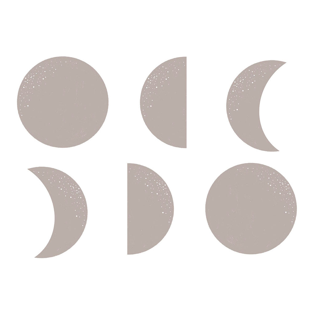 Moon Phases, Wall Decals in Grey close up