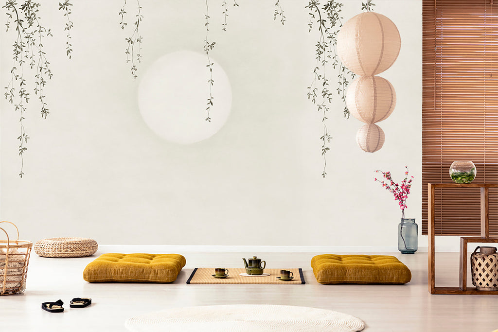 Moon Zen Japanese, Wallpaper in living room