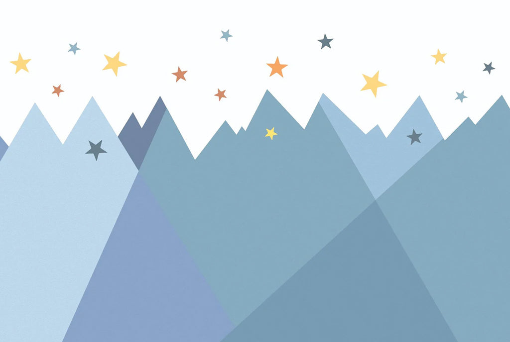 Mountain Ridges and Stars, Mural Wallpaper close up