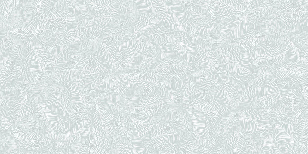 Noelle Fern, Tropical Pattern Wallpaper in Blue close up