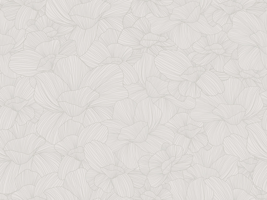 Saltwater Blooms, Pattern Wallpaper in Grey close up