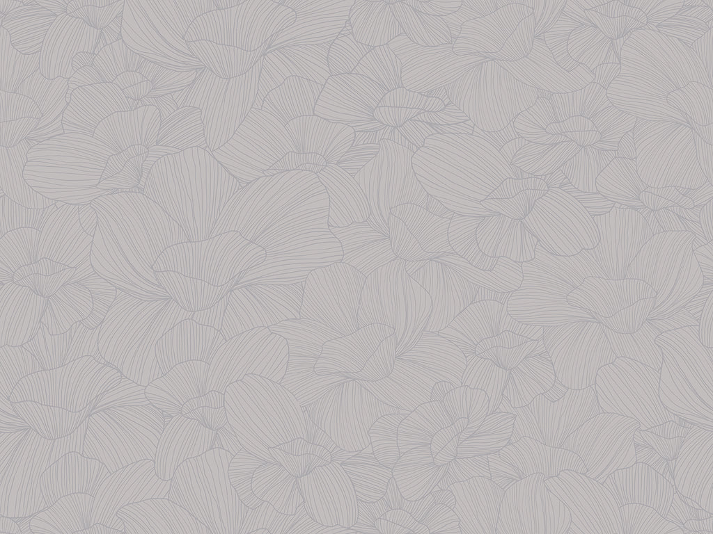 Saltwater Blooms, Pattern Wallpaper in Purple close up