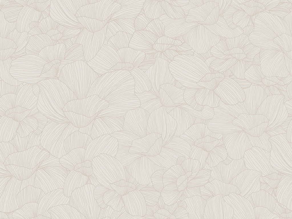 Saltwater Blooms, Pattern Wallpaper in Sand close up