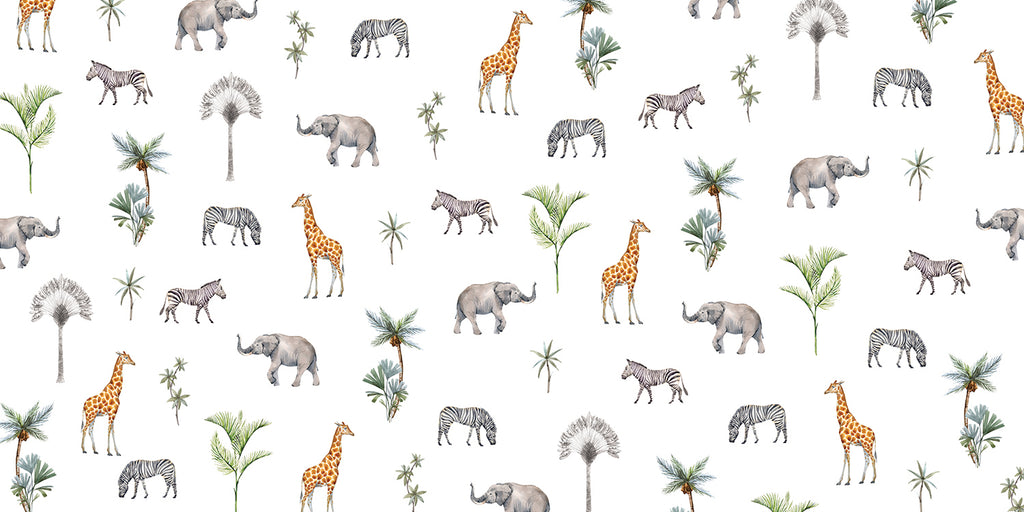 Woodland Animals, Pattern Wallpaper in Multicolor close up