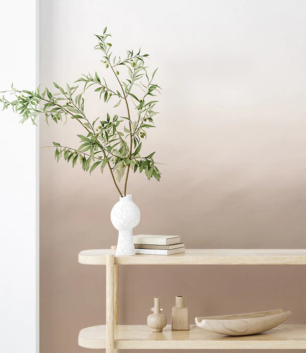 Delilah Waves Watercolour Wallpaper in Nude