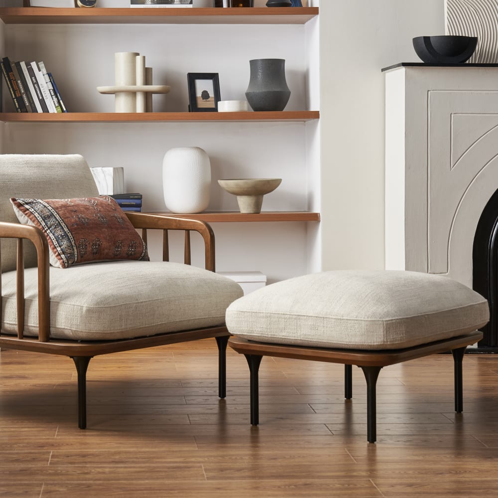 Castlery Wayne Ottoman in living room