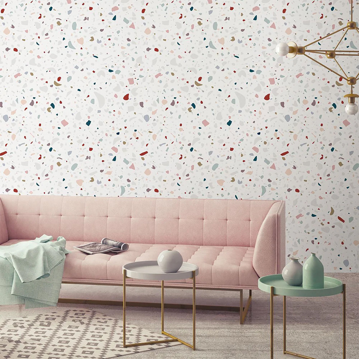 Confetti Terrazzo, Wallpaper in the living room