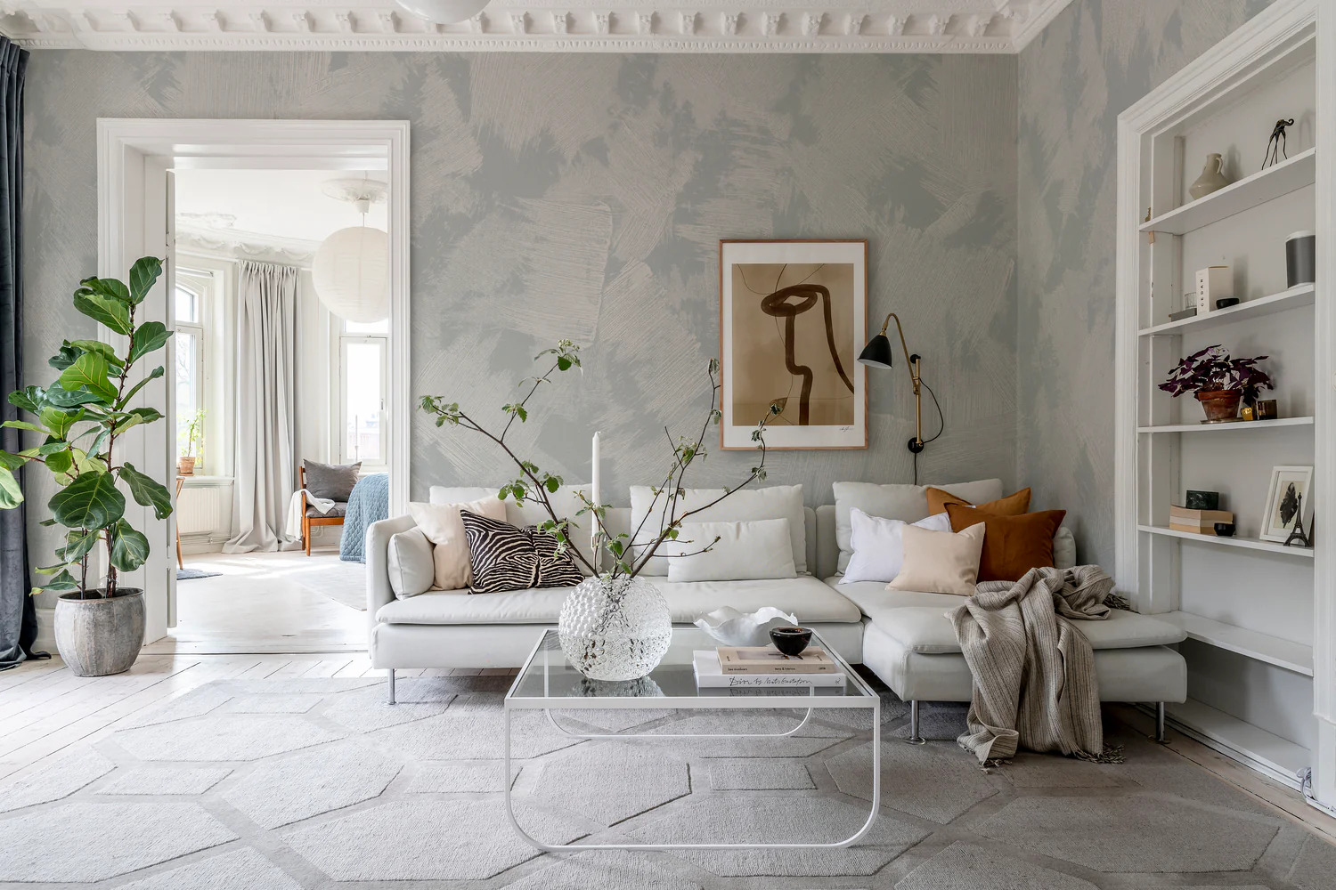 Brush, Mural Wallpaper in living room