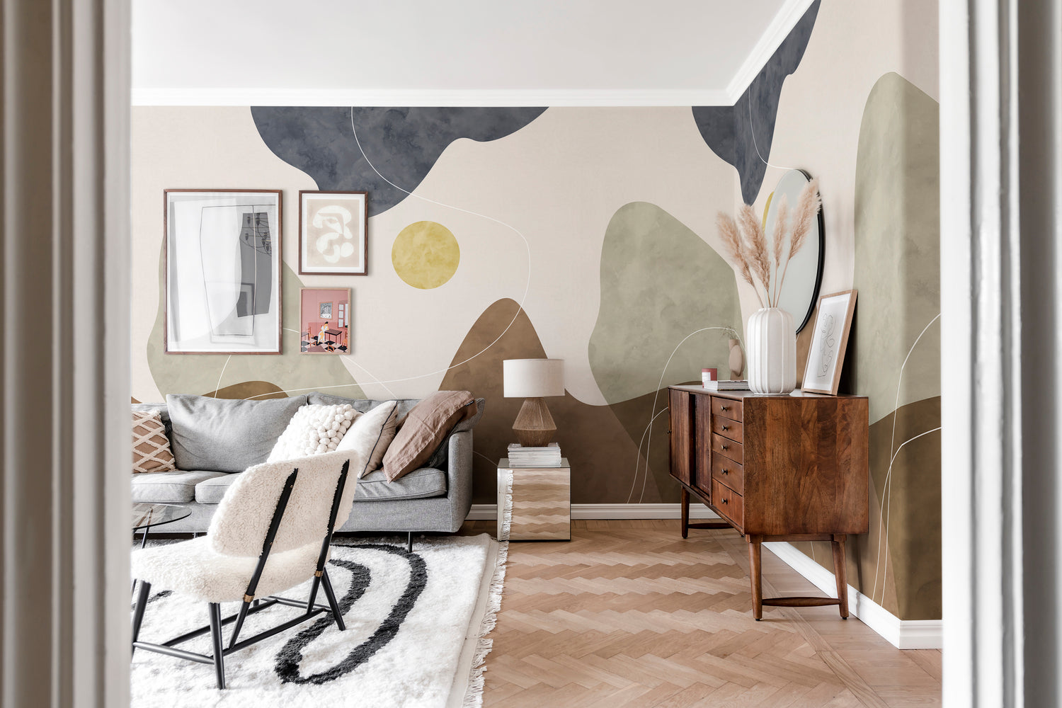 Terrain Bold, Abstract Mural Wallpaper Standard Colourway