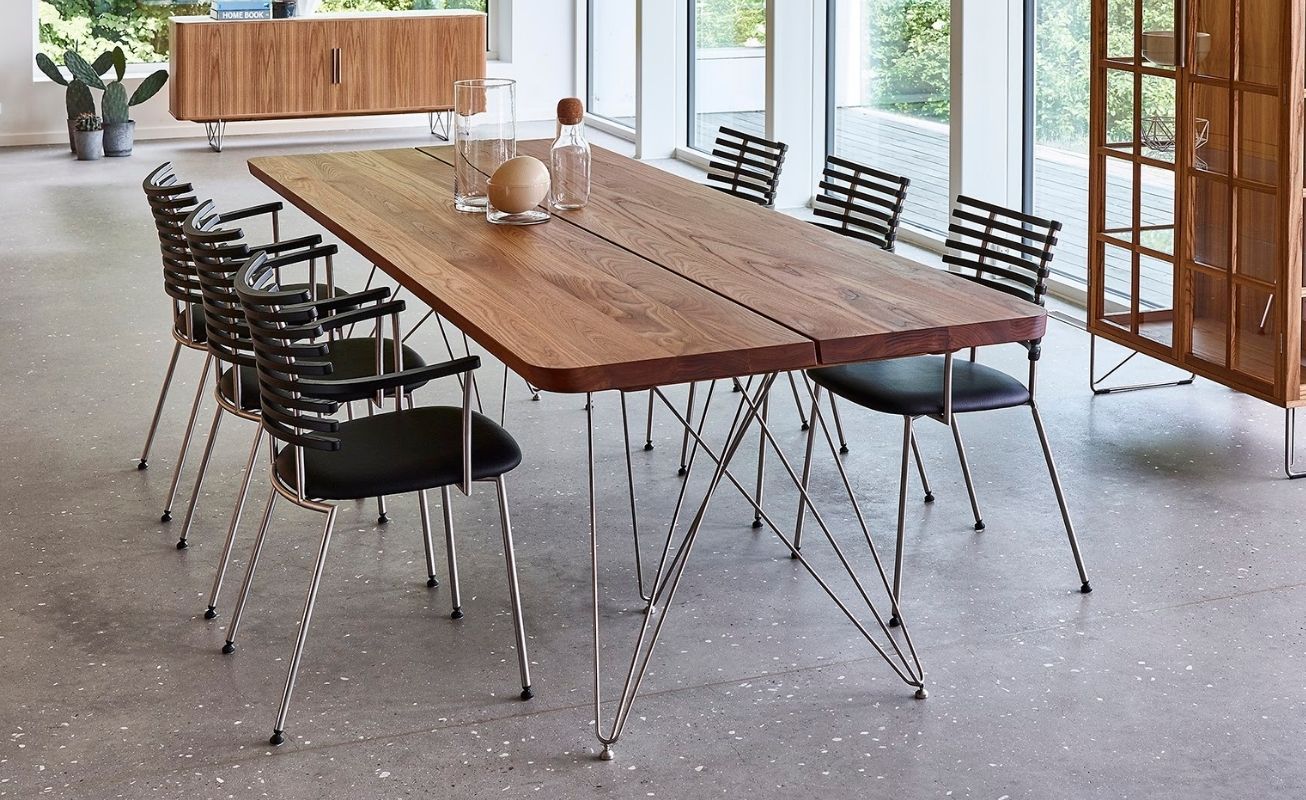 Danish Design Modern Industrial Plank De Luxe Extendable Table