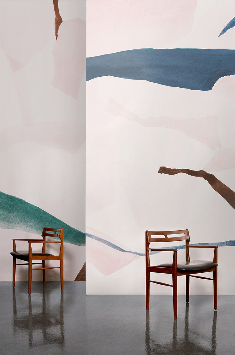 Fracture, Abstract Mural Wallpaper in a dining room