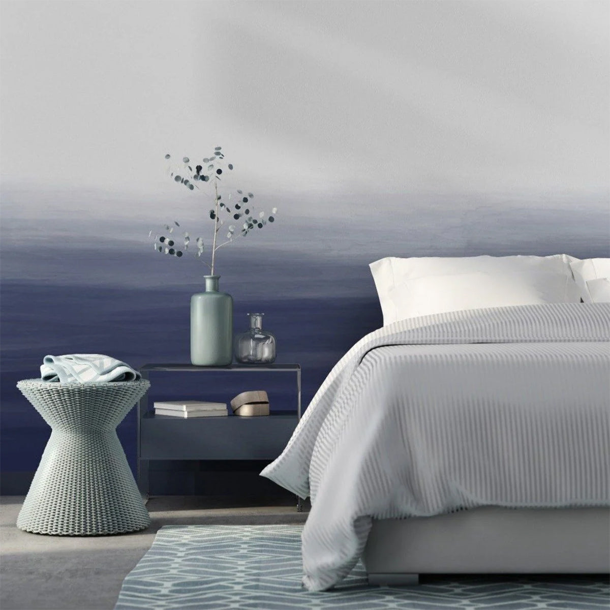 Gradient Ombre, Mural Wallpaper in bedroom