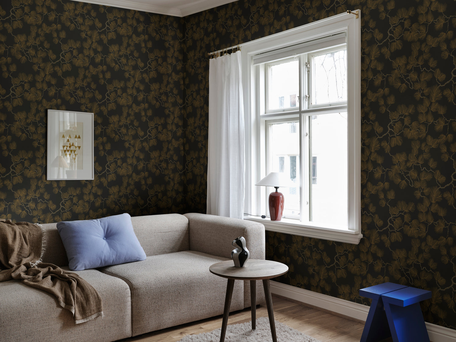 Pine, Pattern Wallpaper in living room