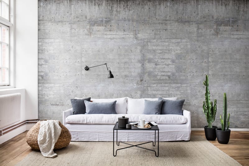 Concrete Grey Wallpaper in your Living Space