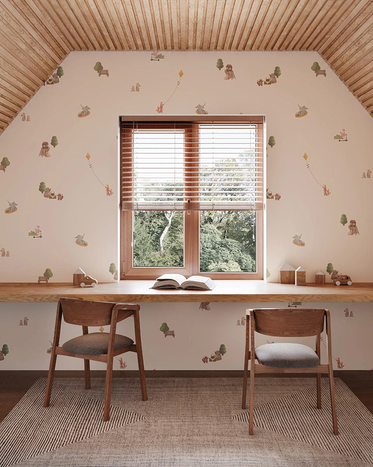 Playground, Animal Pattern Wallpaper in attic