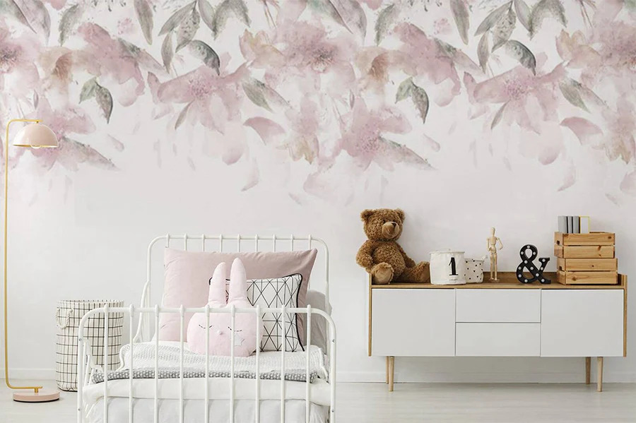 HC-Pink_Florals_Watercolour_Mural_Wallpaper-Interior2-27022024_900x.jpg Water colour Floral, pink