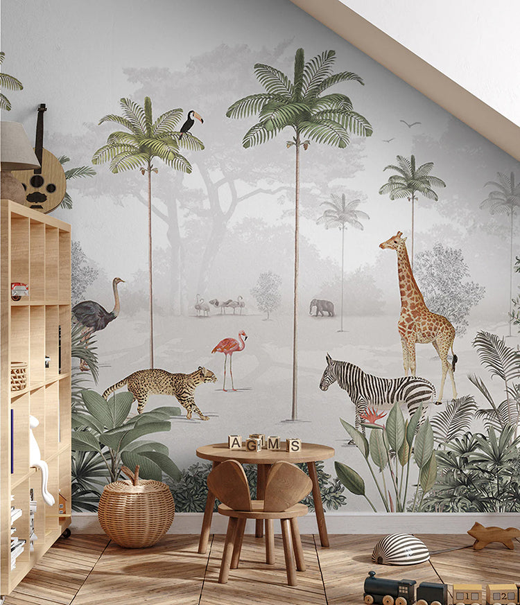 HC-Animal_Paradise_Mural_Wallpaper_Green-Interior2.jpg Animal Paradise, Mural Wallpaper