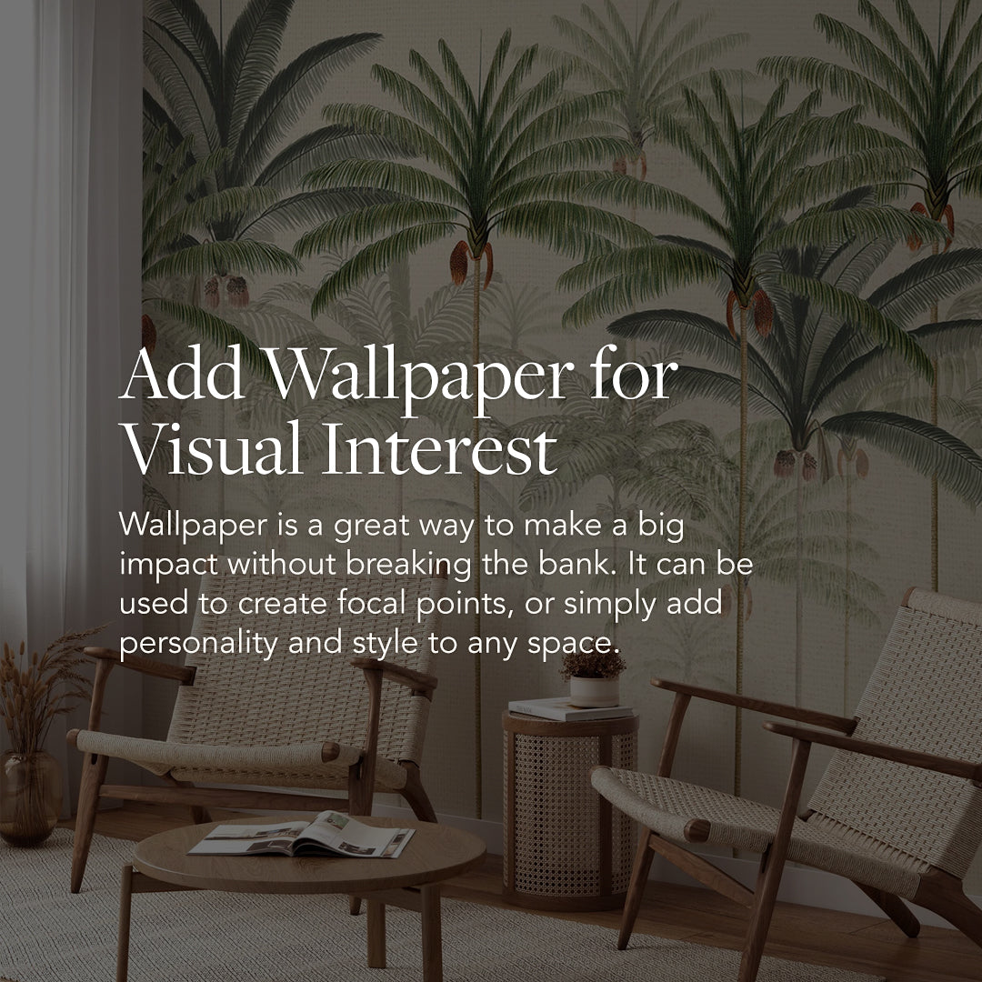 Resign living room - use wallpaper for visual interest