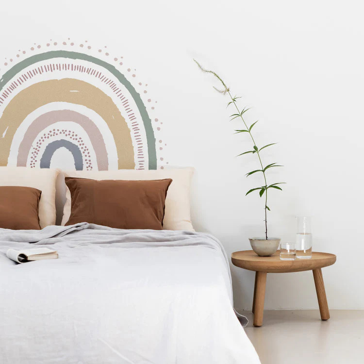 tribalrainbow-large_900x.jpg Boho XL Rainbow, Wall Decals in bedroom with plant on the bedside table