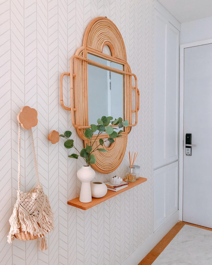 Herringbone Hand-Drawn (HelloCircus x HouseofChais), Wallpaper in hallway
