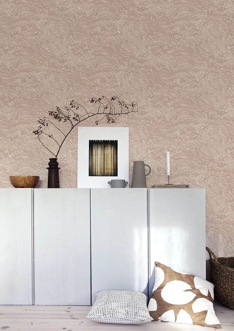 Sea Foam, Pattern Wallpaper in Cosy Room