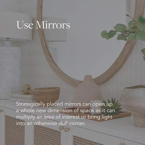 Small home design tips - Use mirrors