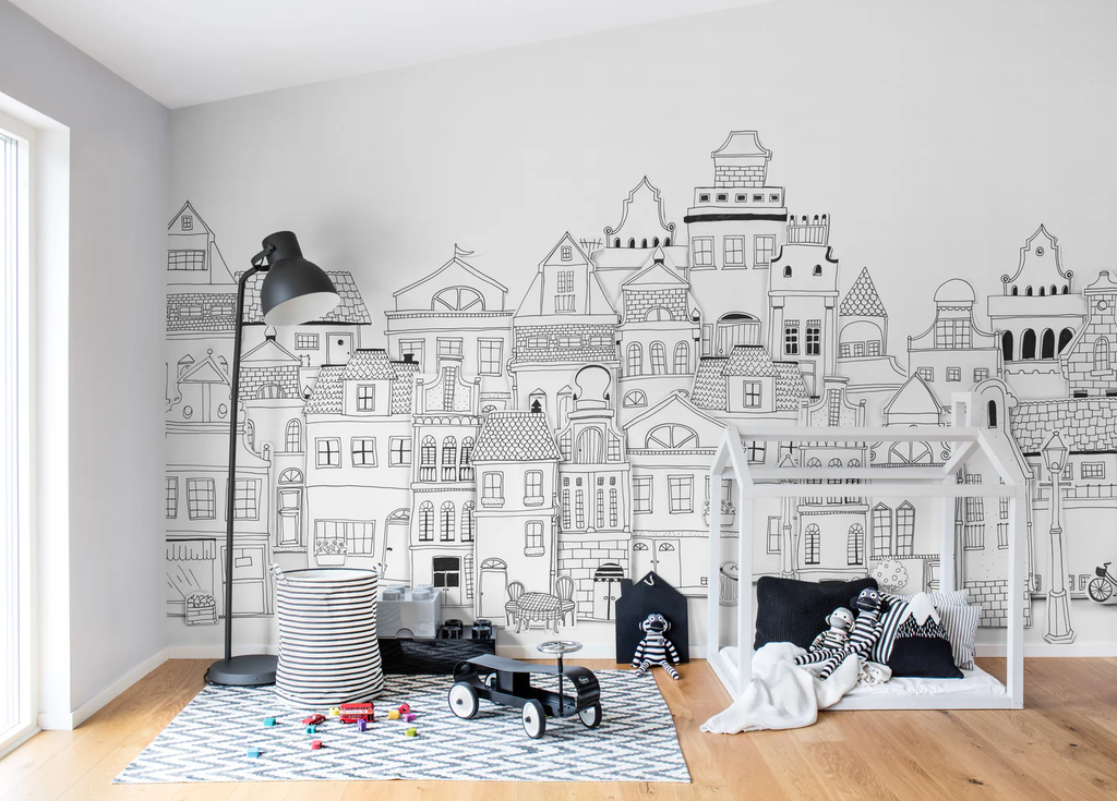 London Houses, Wallpaper in kids room