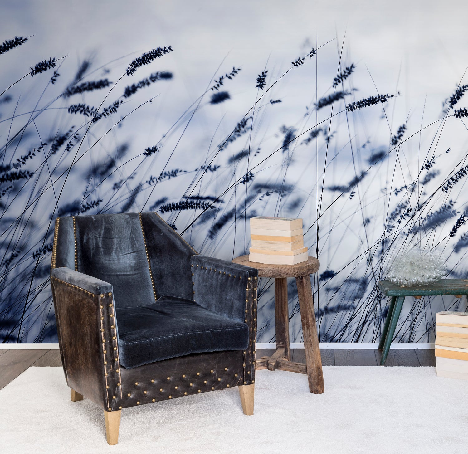 Dusk Breeze, Blue Landscape Wallpaper in living area