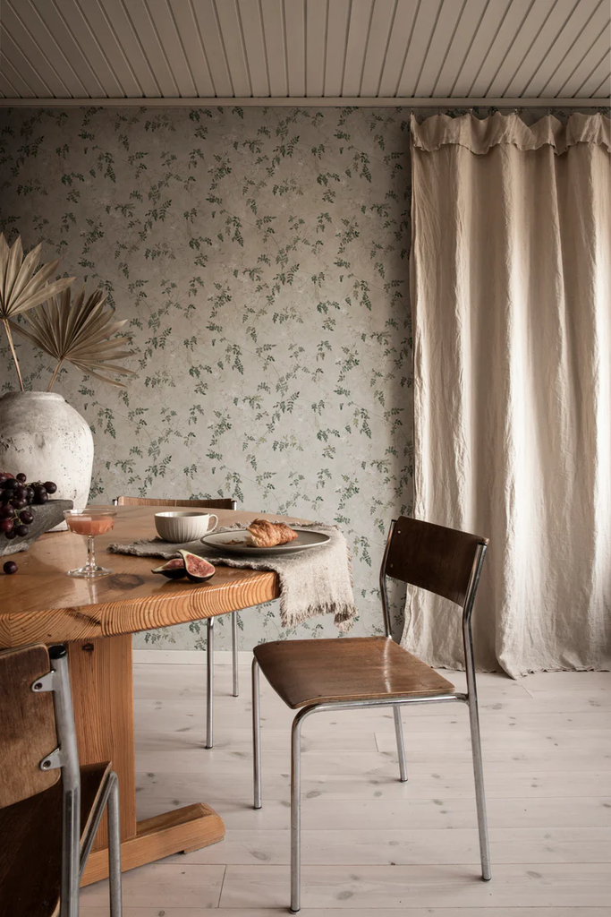 Irene Floral Wallpaper in Dining Room