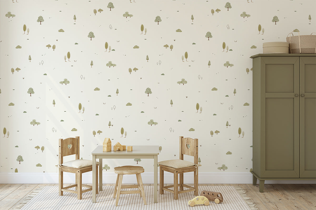 Mini Timberland, Wallpaper in kids playroom