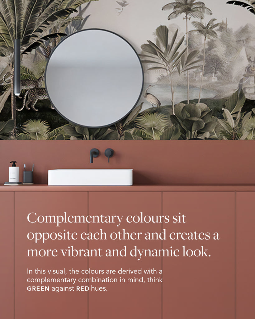 Tips on pairing paint colour with wallpaper - Complementary colours