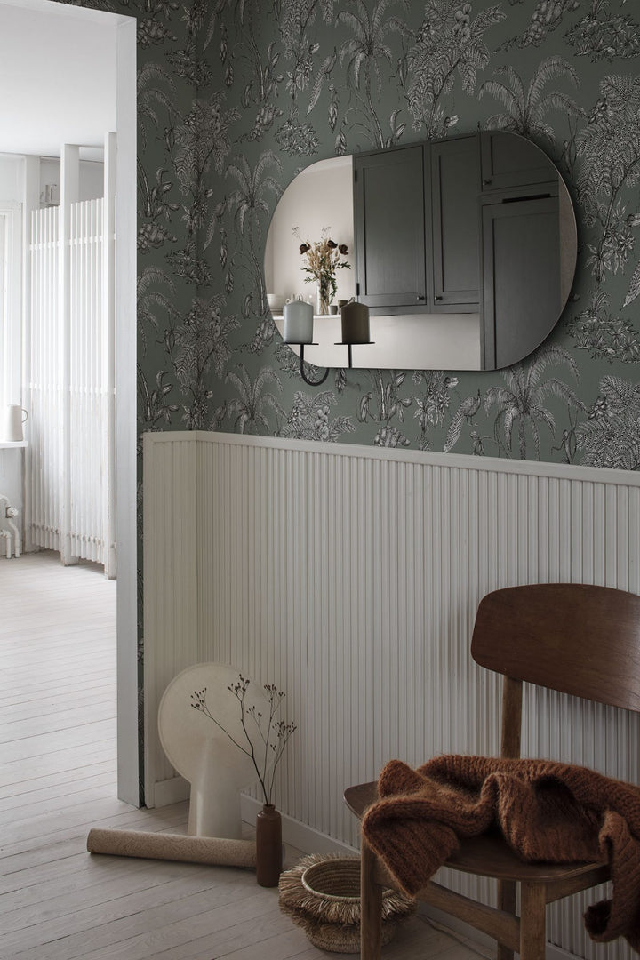 Moa, Tropical Pattern Wallpaper in hallway