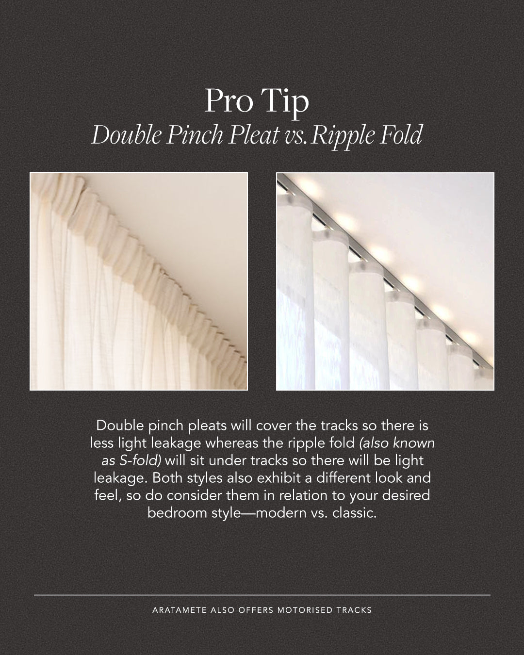 Curtains Double Pinch Pleat vs Ripple Fold - Hello Circus x Aratamete