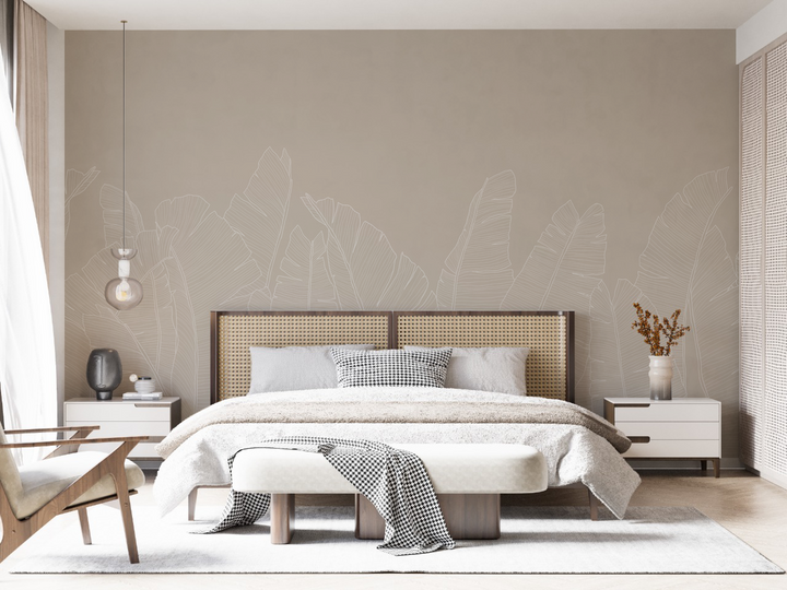 Banana Foliage wallpaper in a bedroom