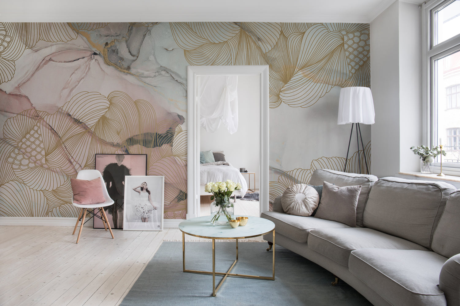 HC-Opulent_Beauty_Wallpaper-Nude-Interior1-18122023.jpg Creative ideas with Opulent Wallpaper in living room