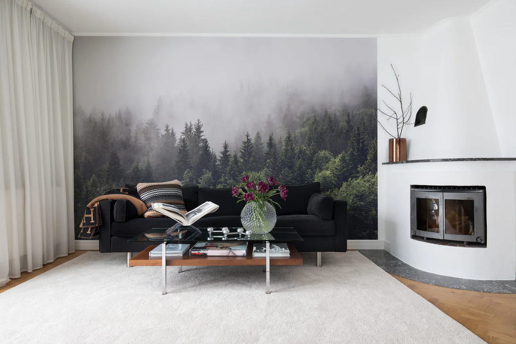 Misty Fir Woods, Wallpaper in living room
