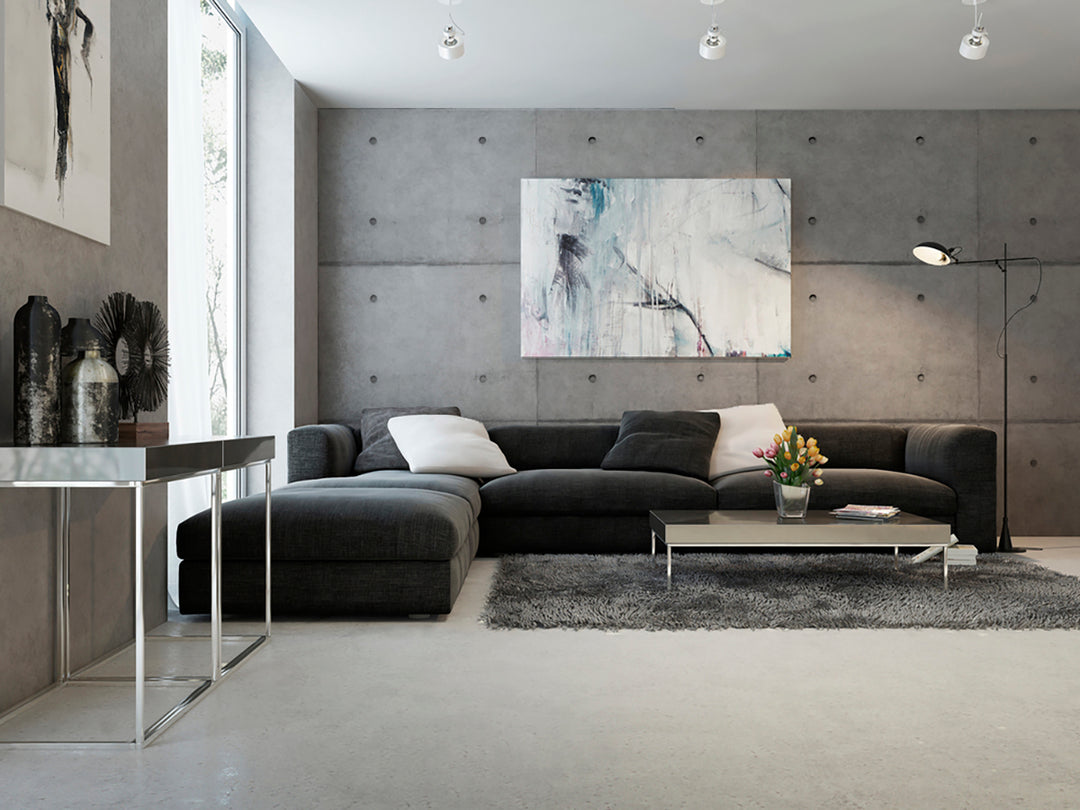 Industrial Concrete, Wallpaper in Living Room