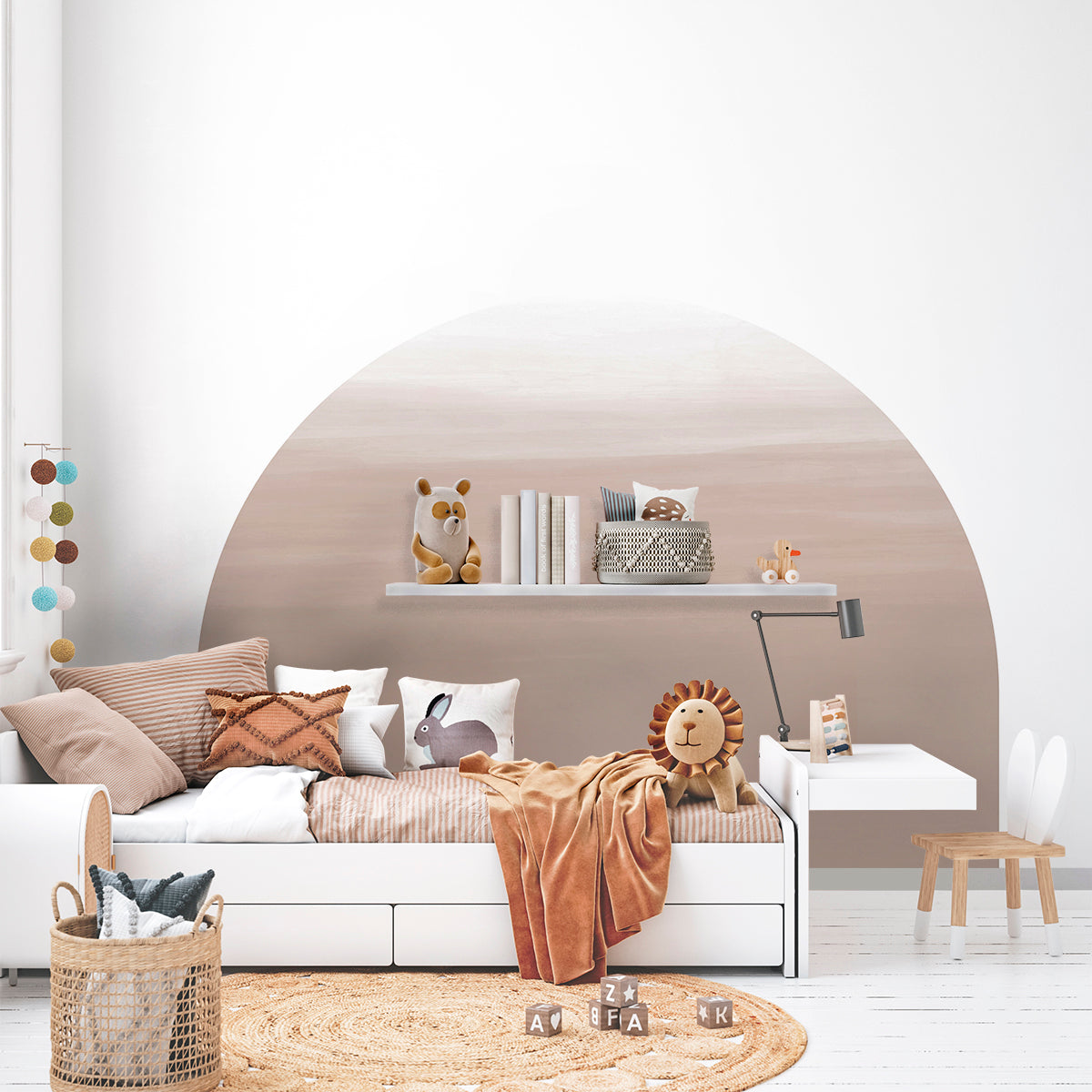 dome-ombre-gradient-wallpaper in kids bedroom