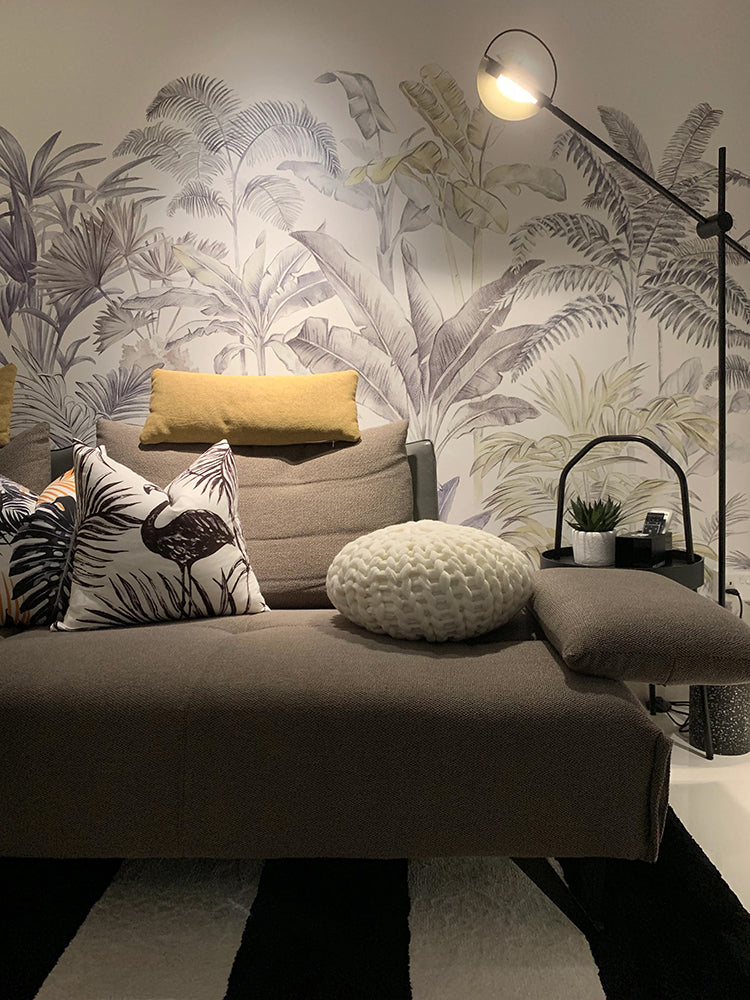 HC-Palm_Garden_Tropical_Mural_Wallpaper-Interior2.jpg Creative ideas of Wallpaper framed up in Living room