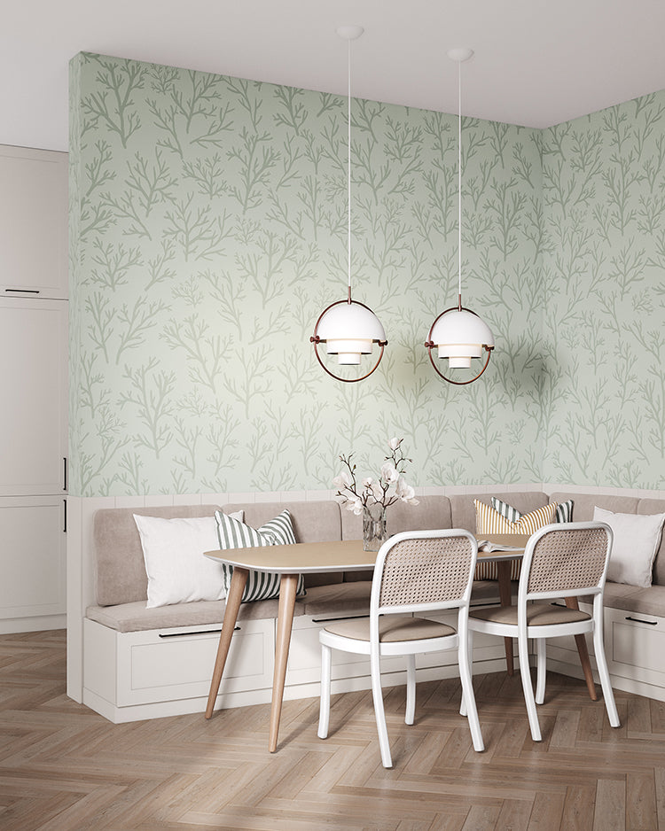 Saltwater Foliage, Pattern Wallpaper in dining room