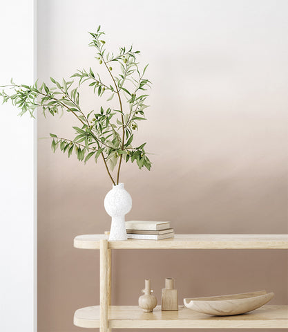 Nude gradient ombre wallpaper in diagonal watercolour brushstrokes finish