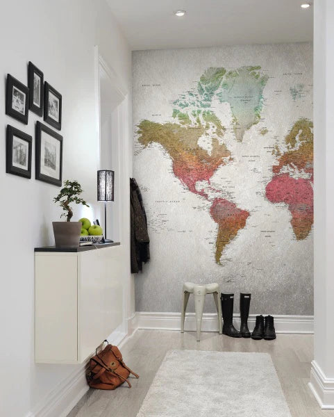 School Atlas World Map Wallpaper