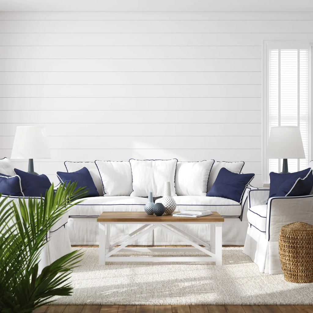 Shiplap Horizontal Wallpaper in White